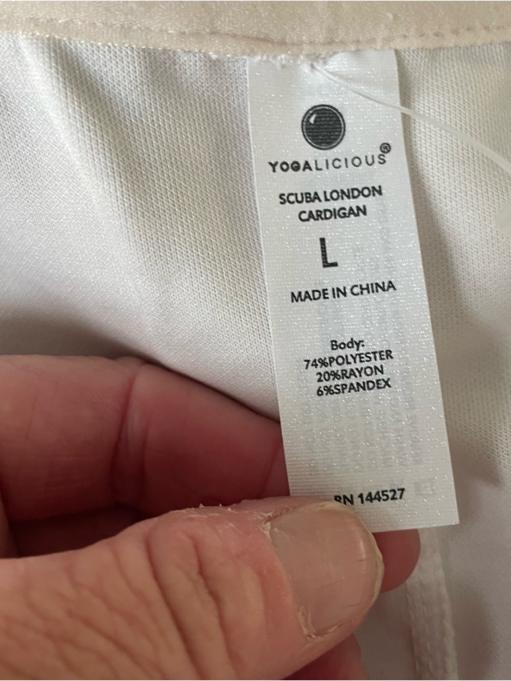 Yogalicious Heather Crystal Gray Scuba London Open Cardigan Women M & L NWT - Picture 15 of 16